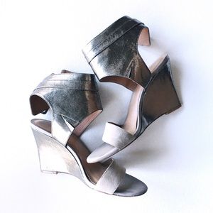 Joie metallic silver wedge sandals Size 39